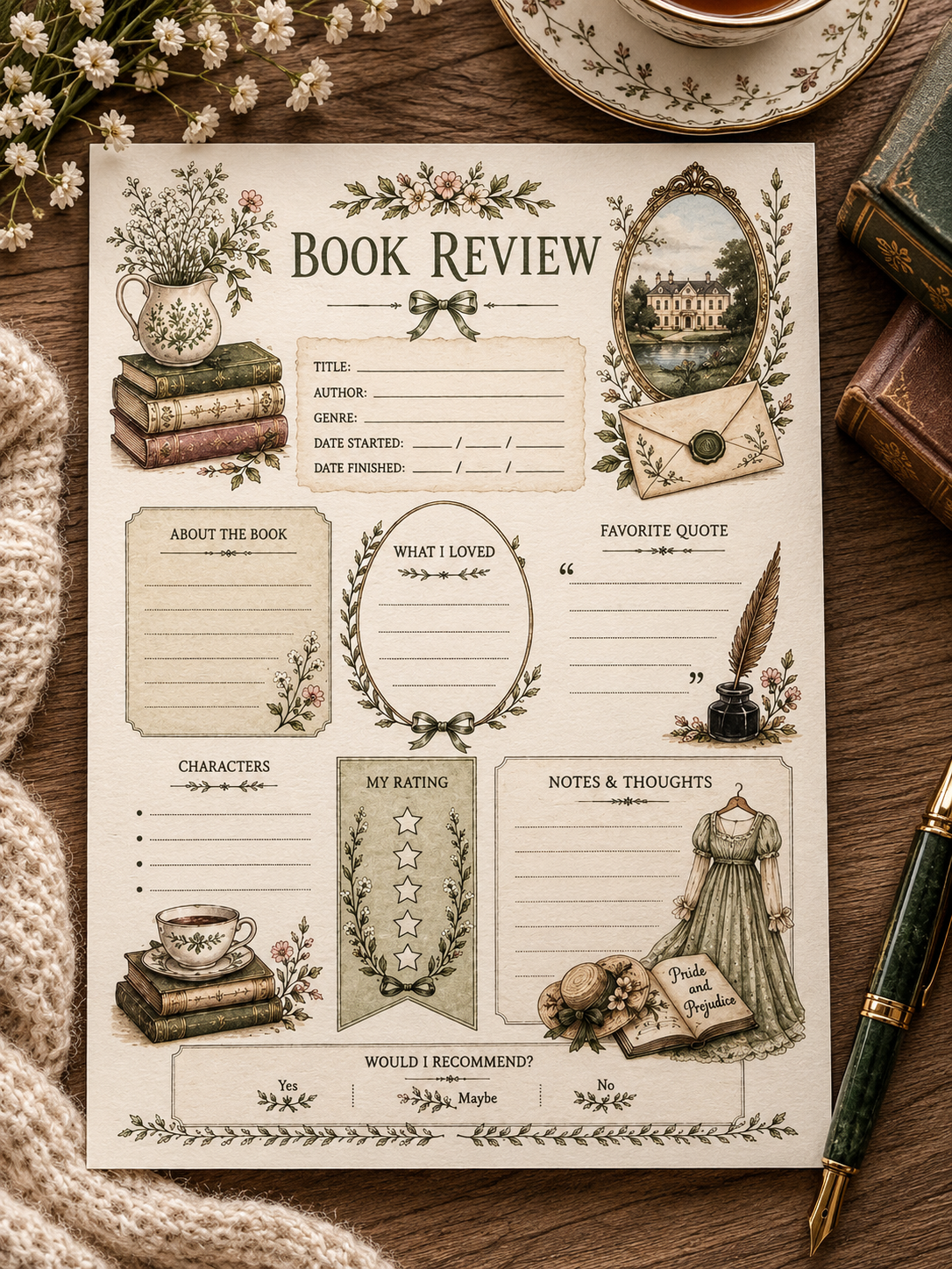 Book Review Notepad & Reading Tracker | Loom & Leaf Books