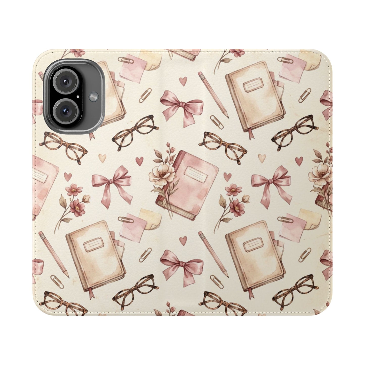 Vintage Tea & Books Flip Phone Case