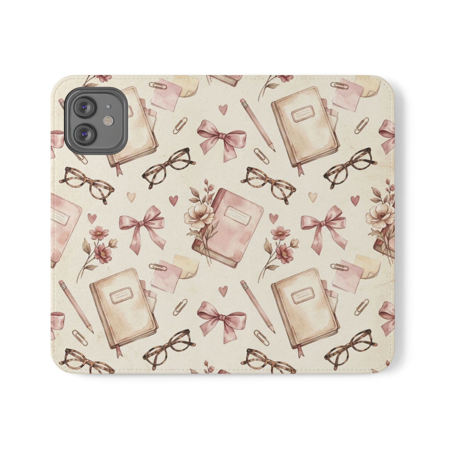 Vintage Tea & Books Flip Phone Case