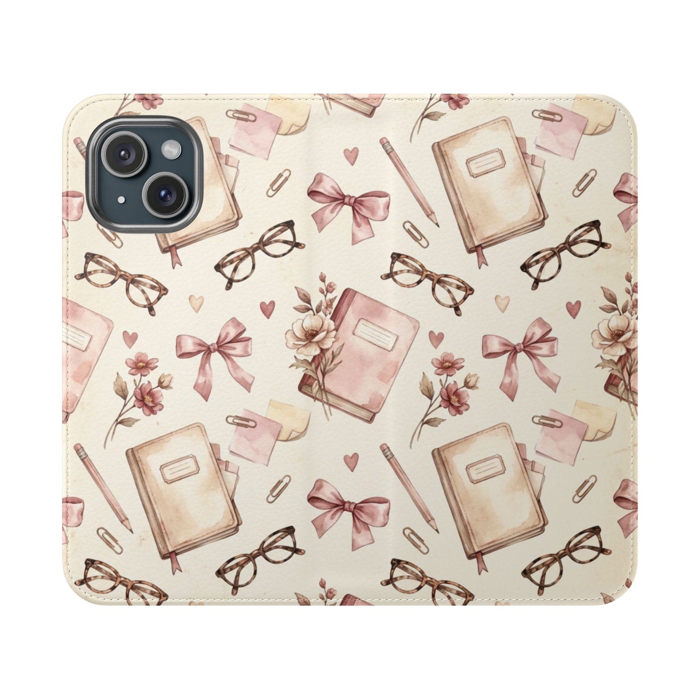 Vintage Tea & Books Flip Phone Case