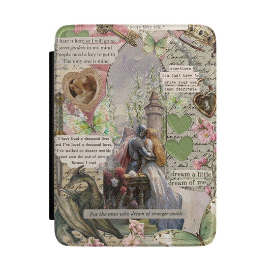 Fairy Tale Romance Kindle Case — Vintage Collage Book Lover Cover