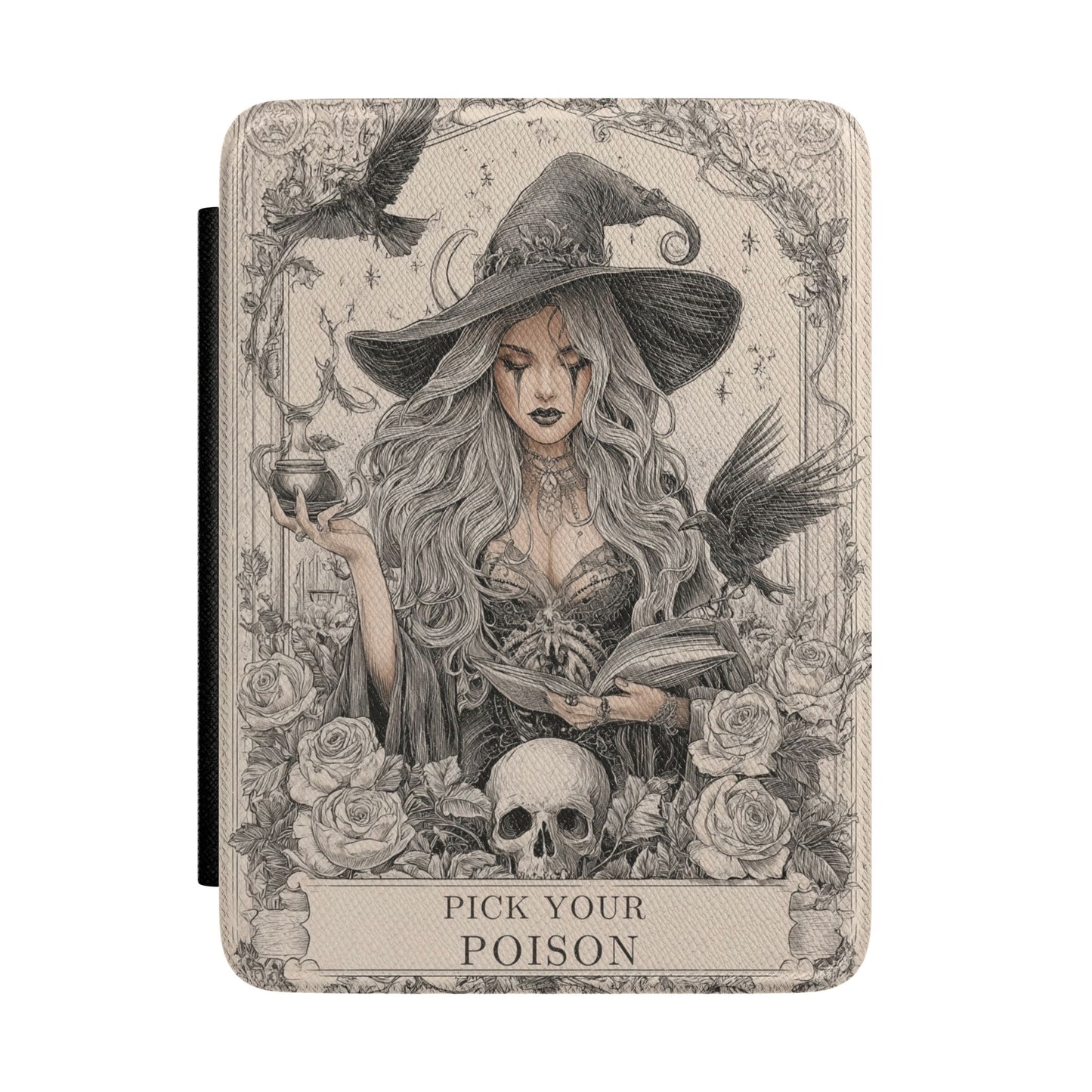 Witch Tarot Kindle Case — "Pick Your Poison" Gothic Witchy E-Reader Cover