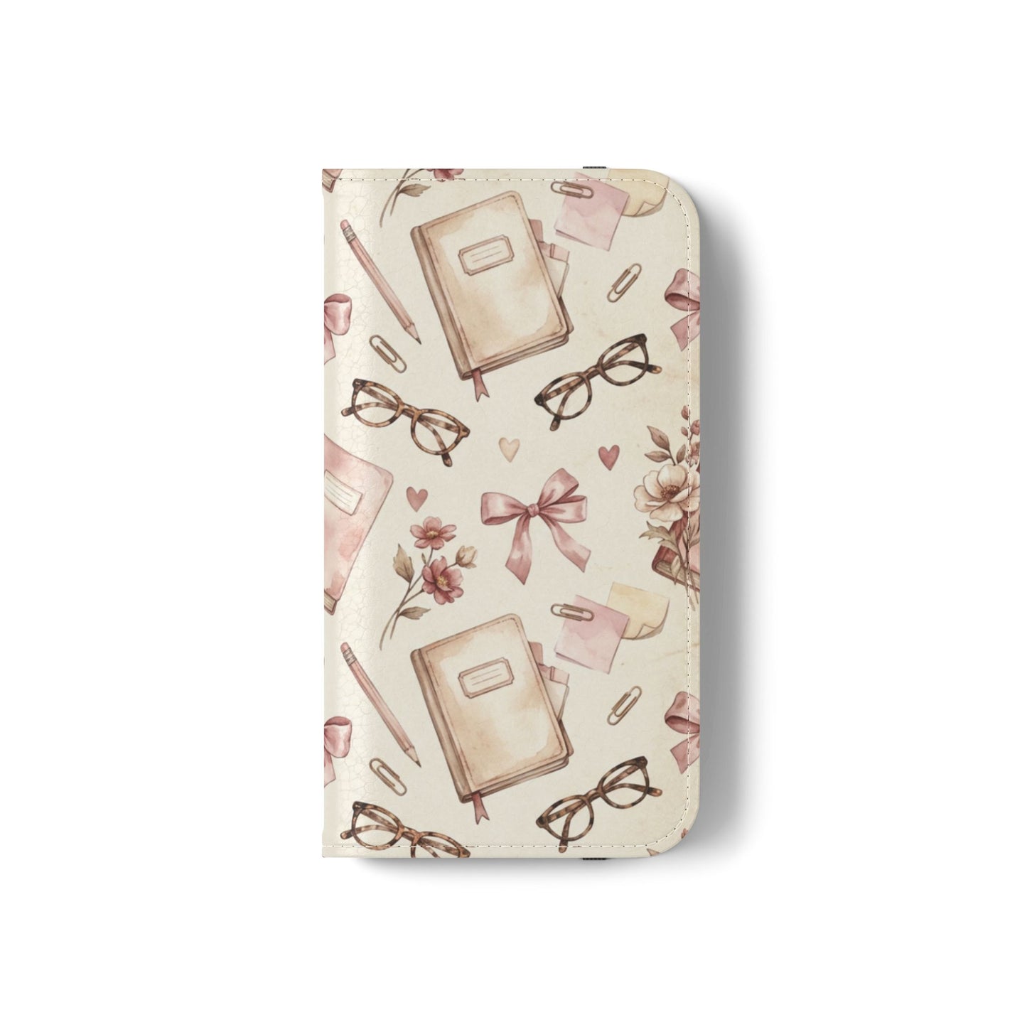 Vintage Tea & Books Flip Phone Case