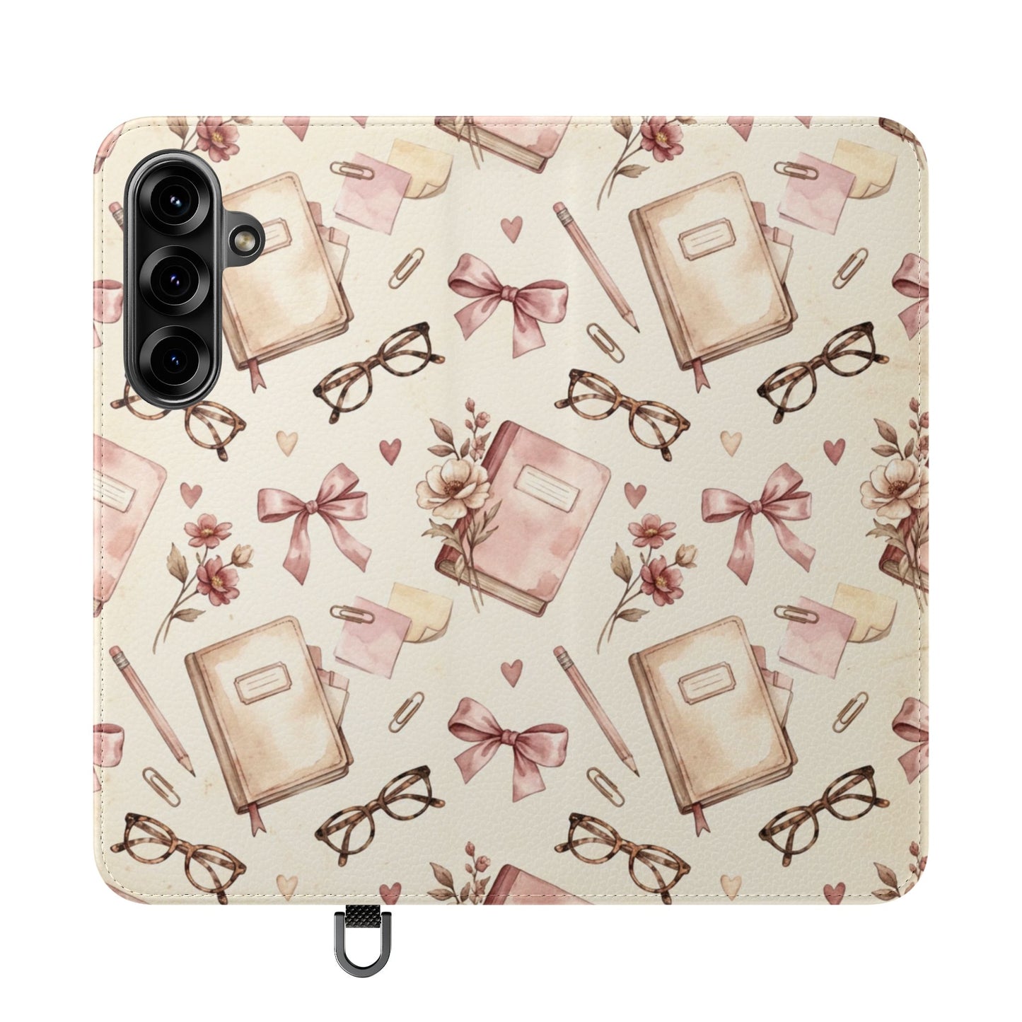Vintage Tea & Books Flip Phone Case
