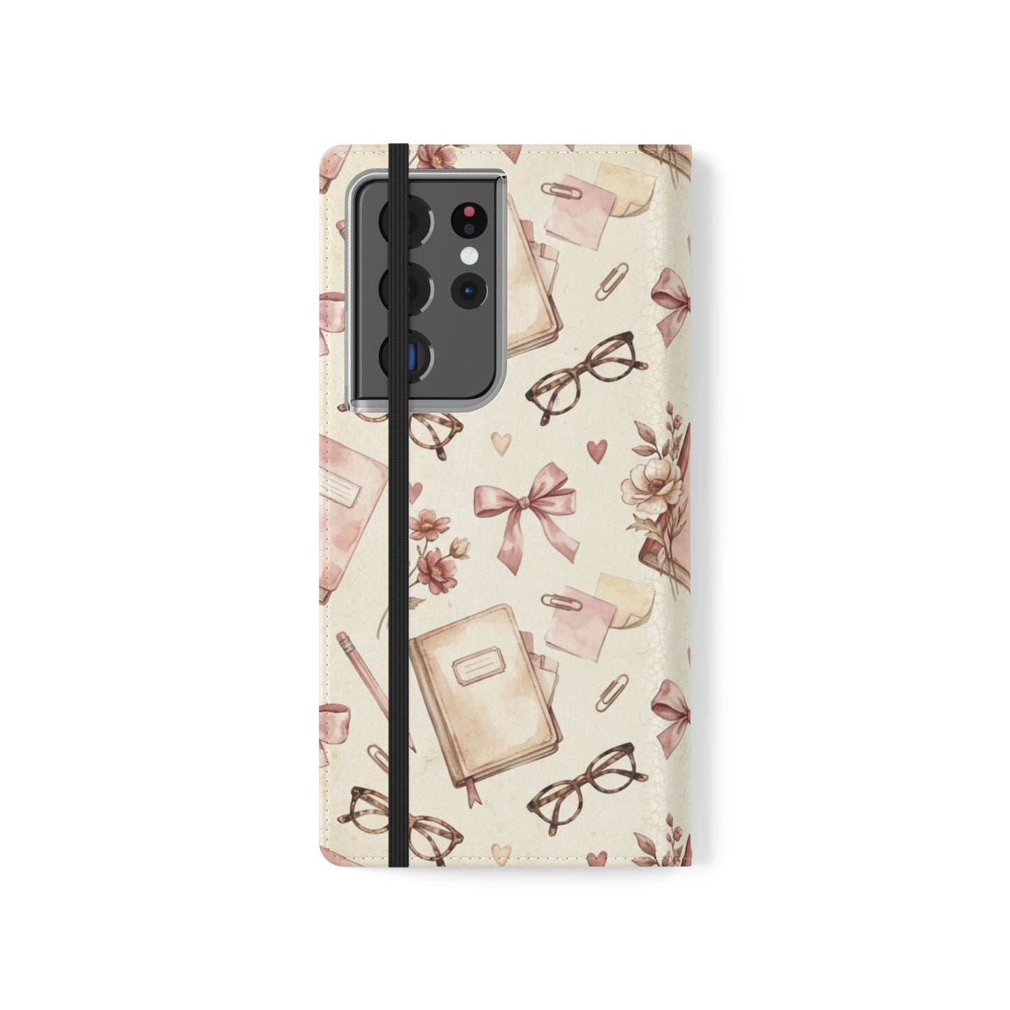 Vintage Tea & Books Flip Phone Case
