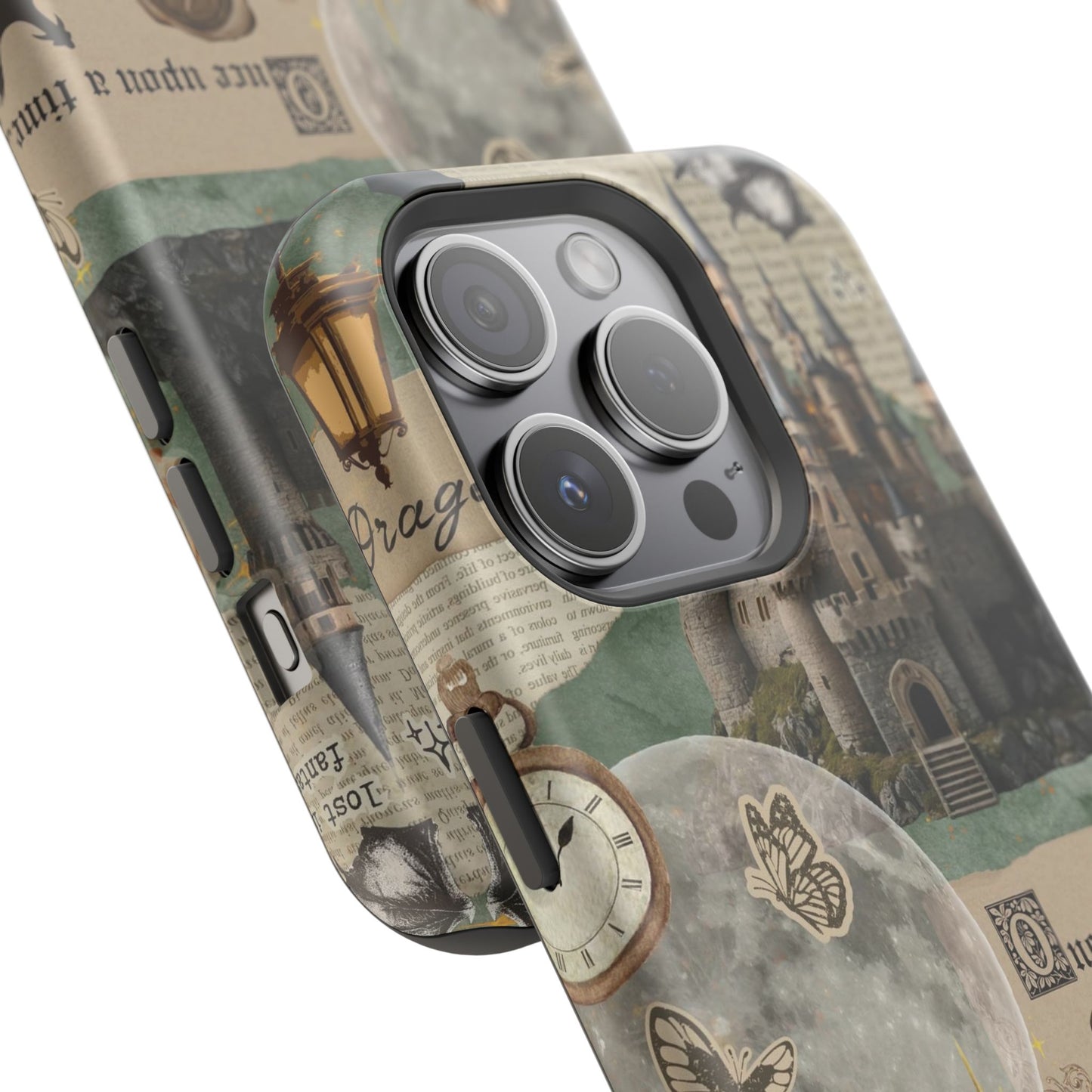 Magical Library Phone Case — Magnetic Impact-Resistant Cover with Castle & Books Collage