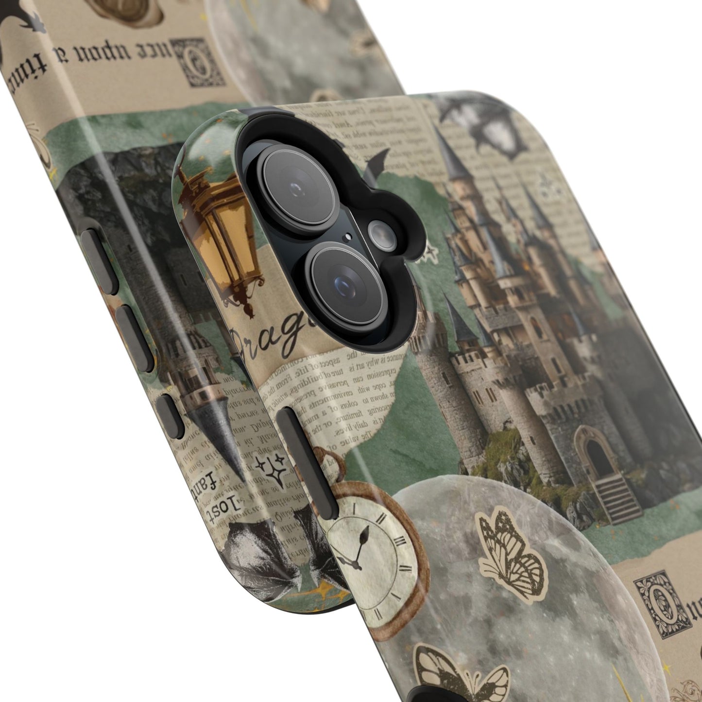 Magical Library Phone Case — Magnetic Impact-Resistant Cover with Castle & Books Collage