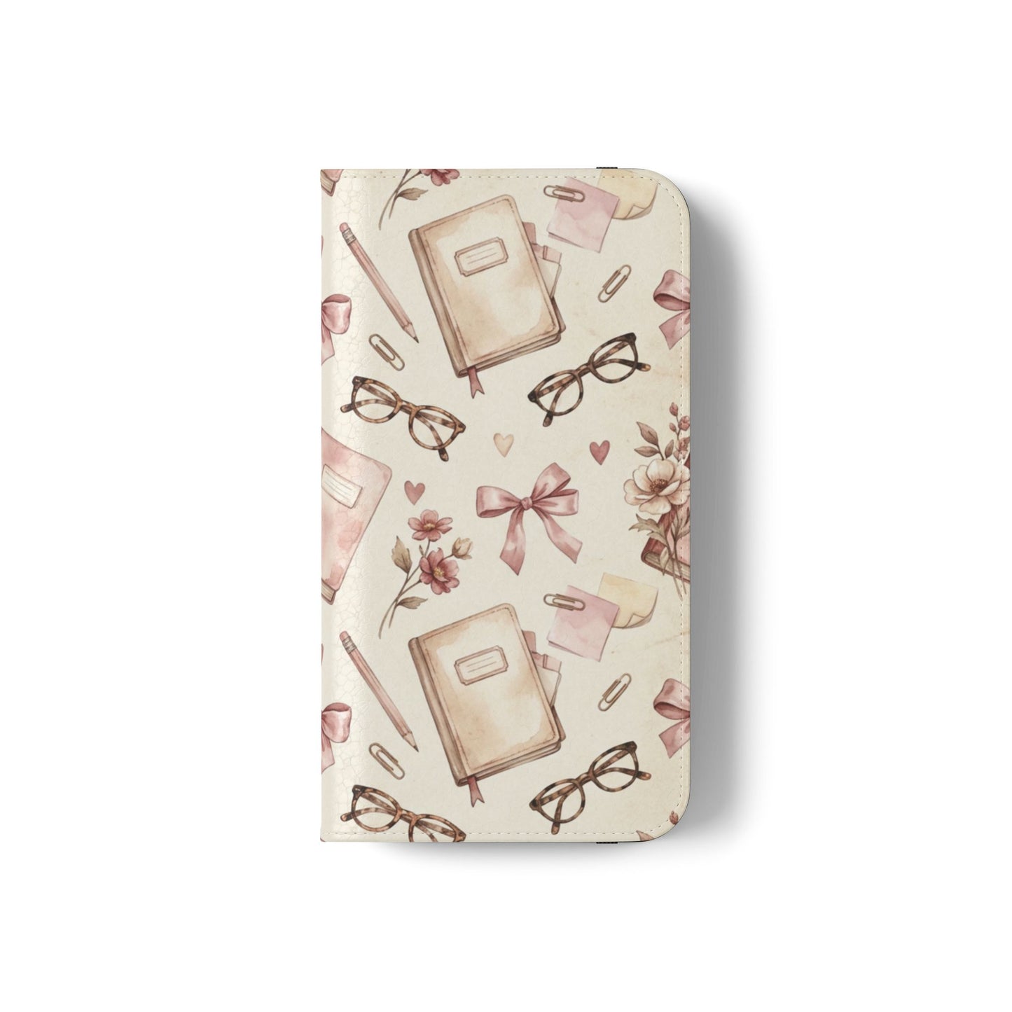 Vintage Tea & Books Flip Phone Case