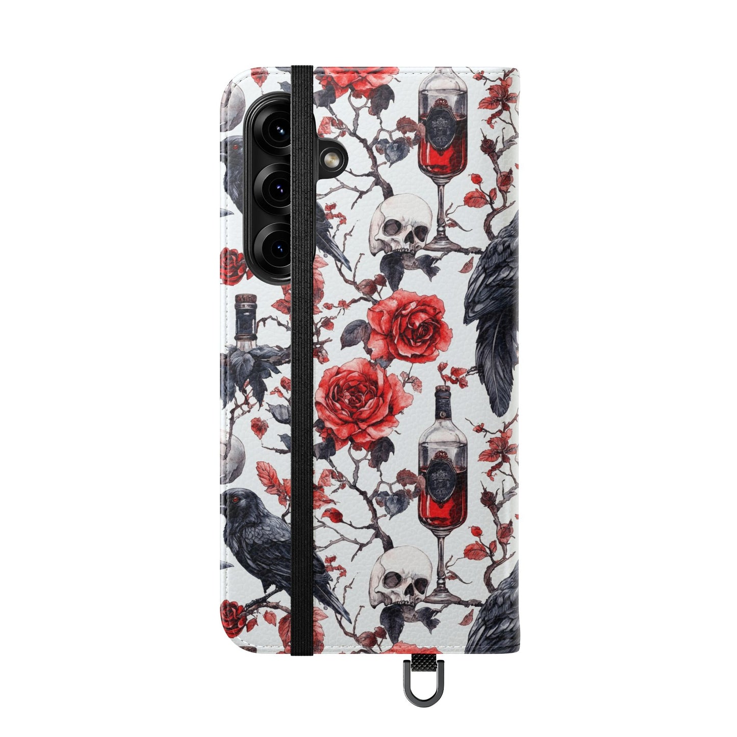 Gothic Raven & Rose Flip Phone Case