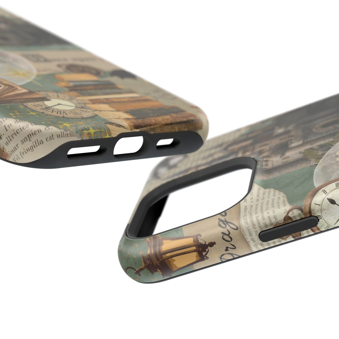 Magical Library Phone Case — Magnetic Impact-Resistant Cover with Castle & Books Collage