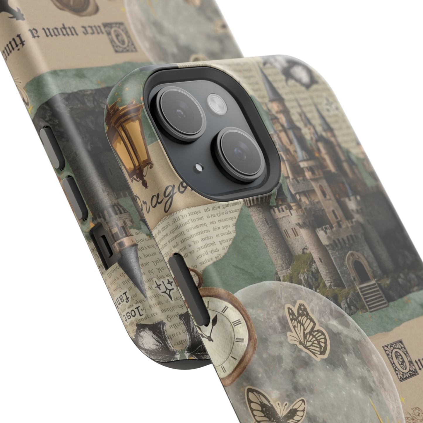 Magical Library Phone Case — Magnetic Impact-Resistant Cover with Castle & Books Collage