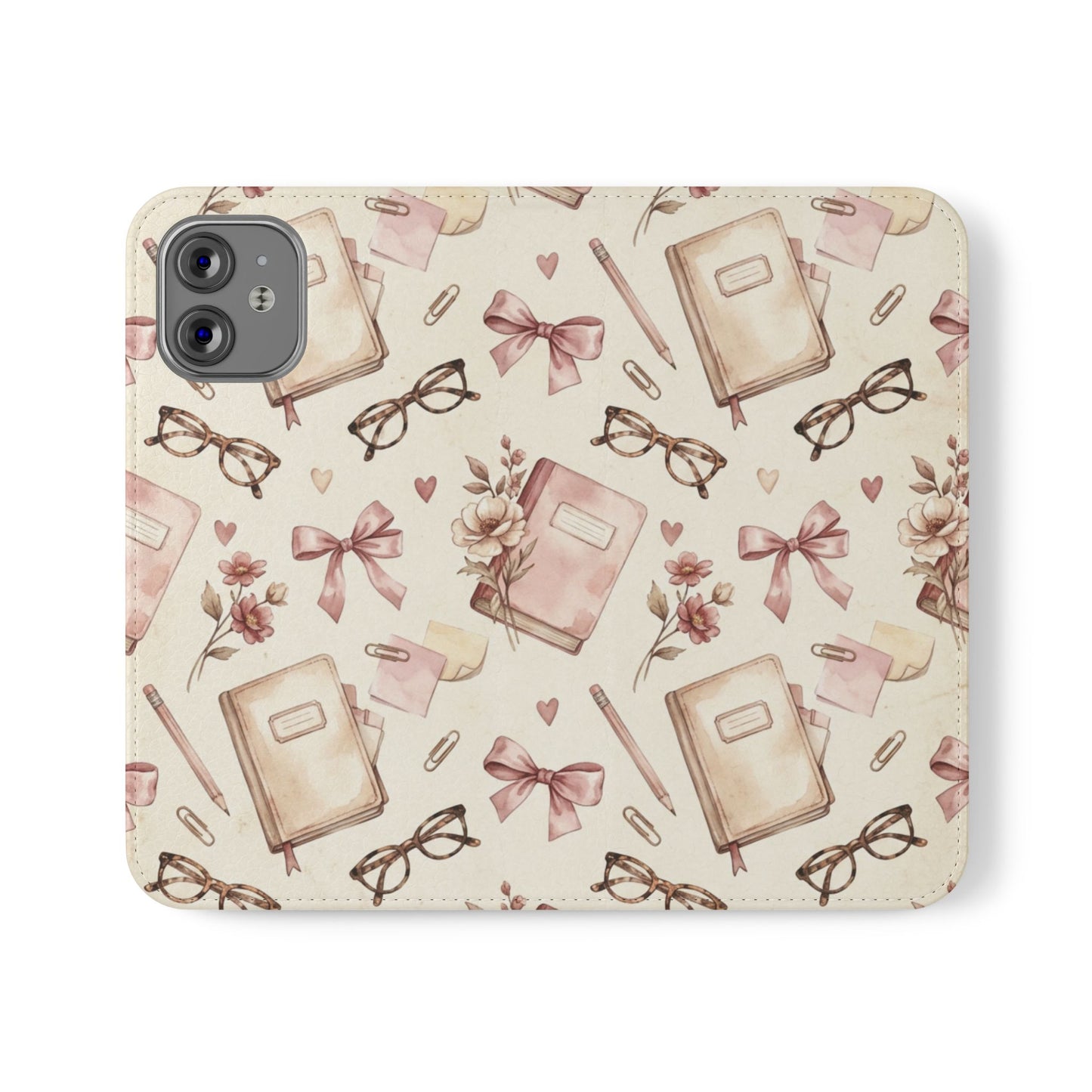 Vintage Tea & Books Flip Phone Case
