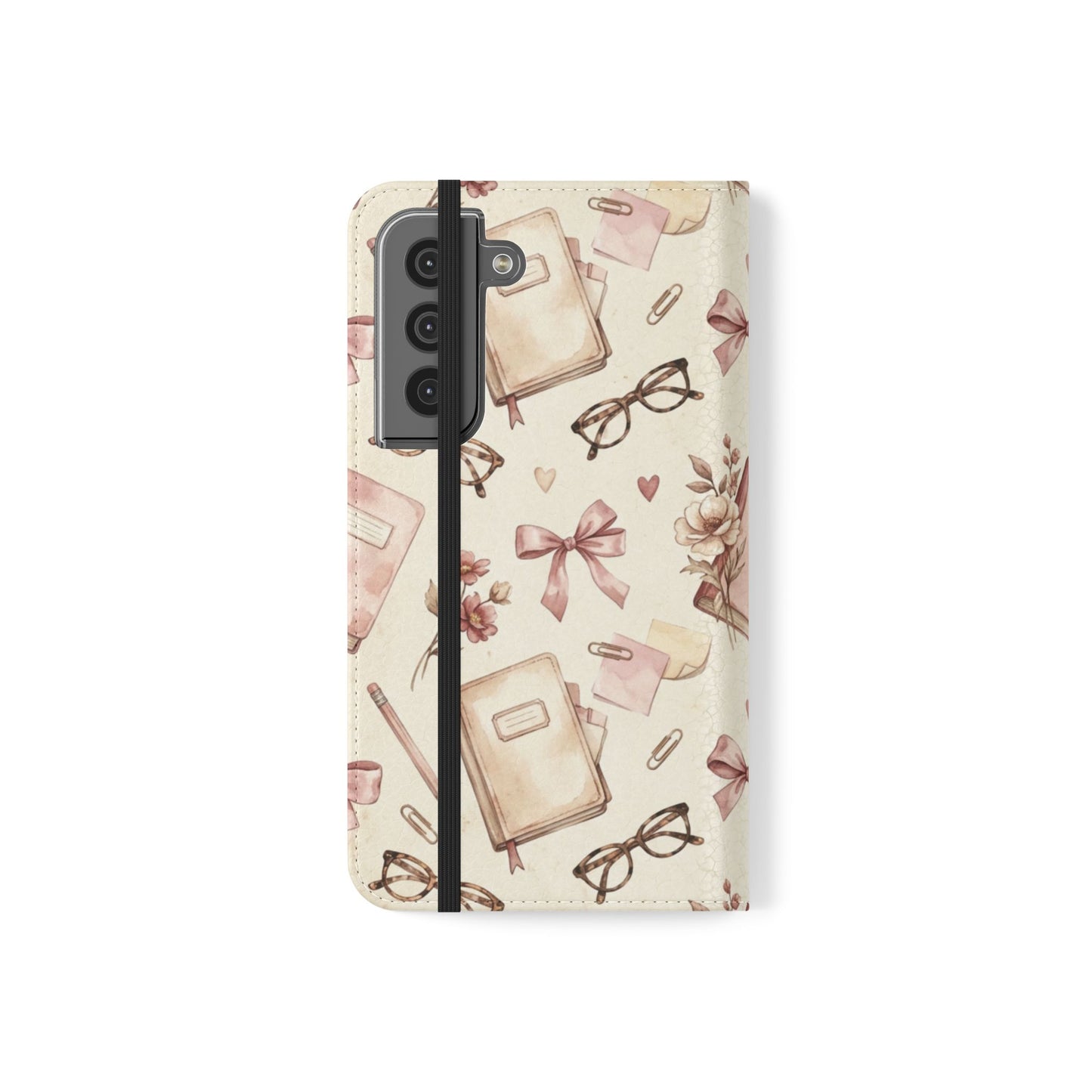 Vintage Tea & Books Flip Phone Case