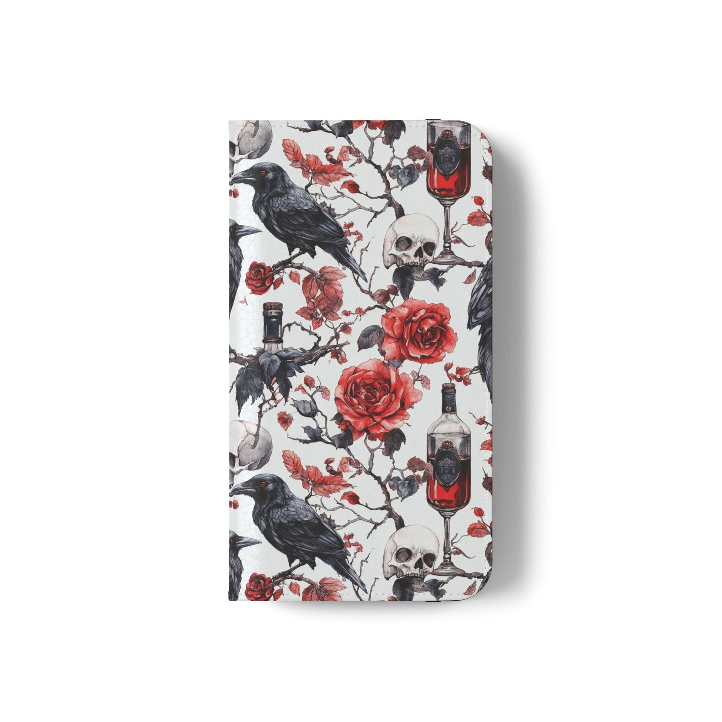 Gothic Raven & Rose Flip Phone Case