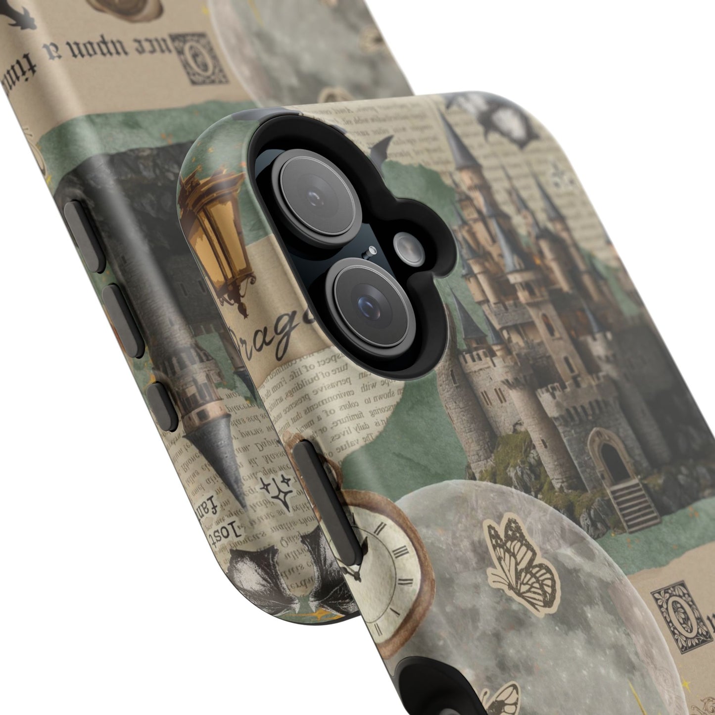 Magical Library Phone Case — Magnetic Impact-Resistant Cover with Castle & Books Collage