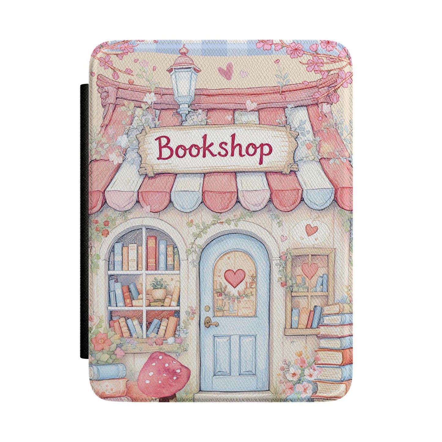 Kindle Case — Cute Bookshop Illustration E-Reader Cover