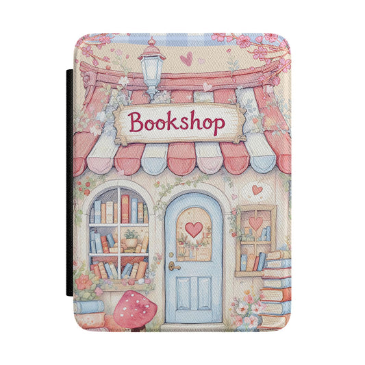 Kindle Case — Cute Bookshop Illustration E-Reader Cover
