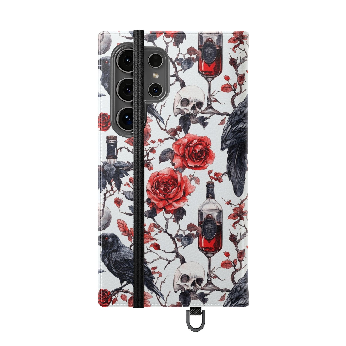 Gothic Raven & Rose Flip Phone Case
