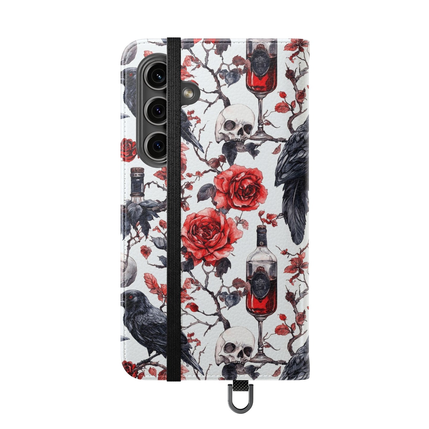 Gothic Raven & Rose Flip Phone Case