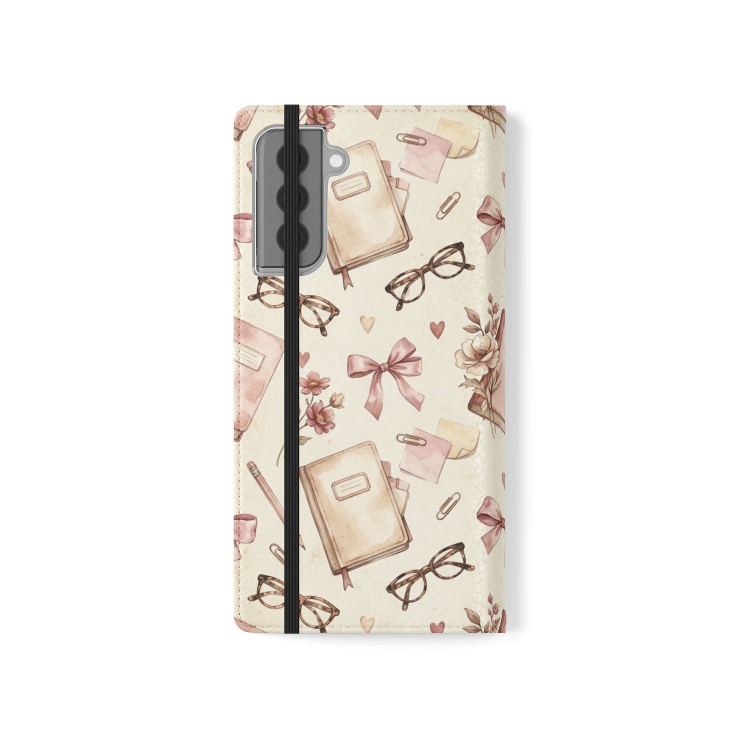 Vintage Tea & Books Flip Phone Case