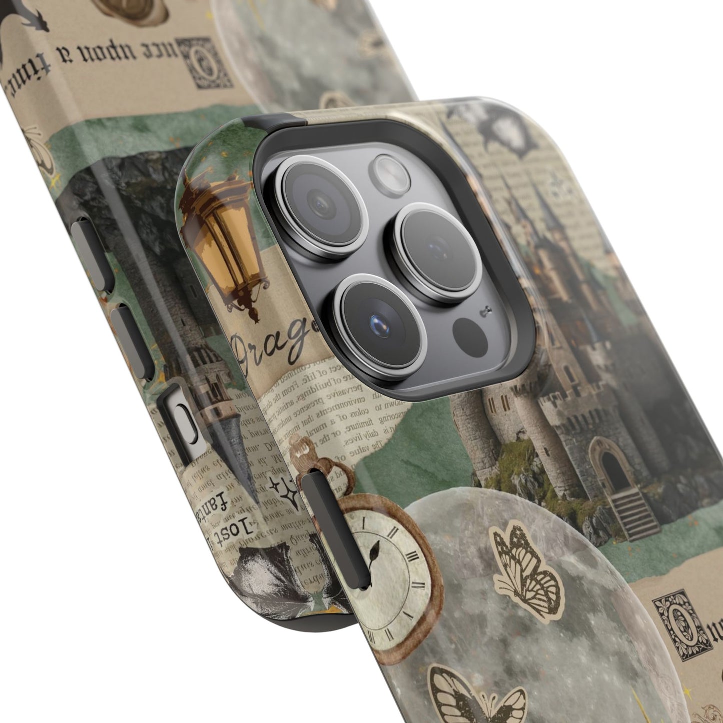 Magical Library Phone Case — Magnetic Impact-Resistant Cover with Castle & Books Collage