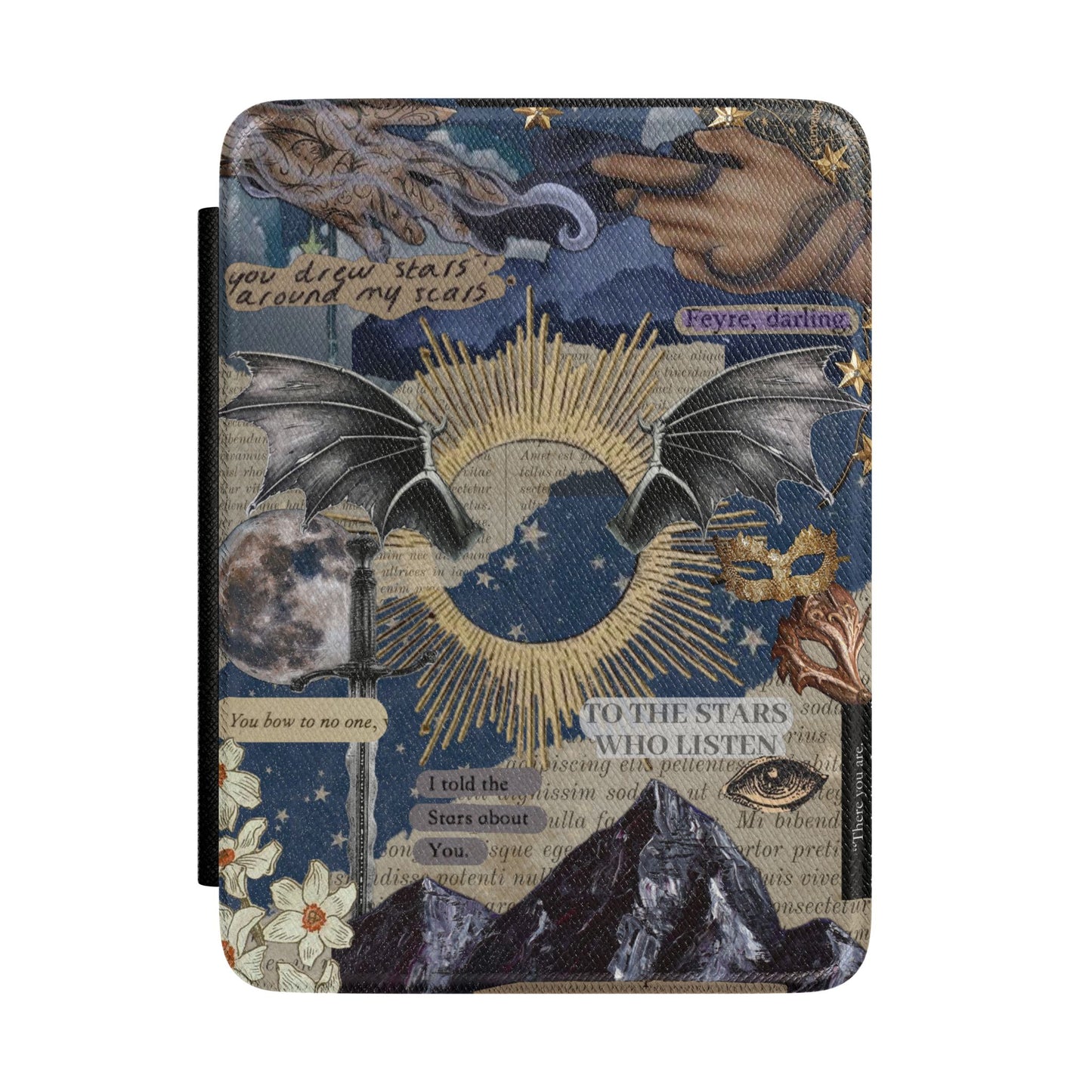 Astrology Collage Kindle Case — Celestial Moon & Stars E-Reader Cover