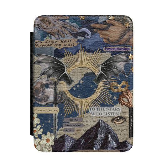 Astrology Collage Kindle Case — Celestial Moon & Stars E-Reader Cover