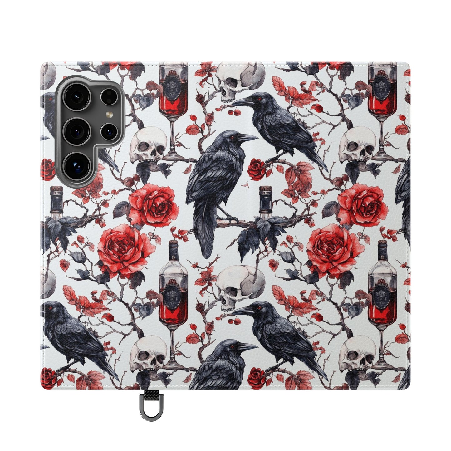 Gothic Raven & Rose Flip Phone Case