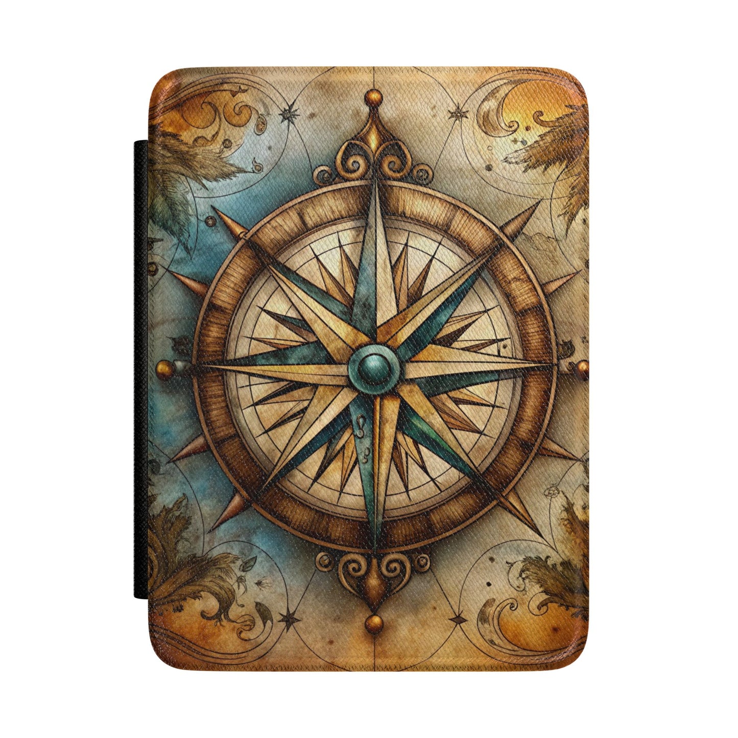 Compass Rose Kindle Case — Vintage Nautical E-Reader Cover