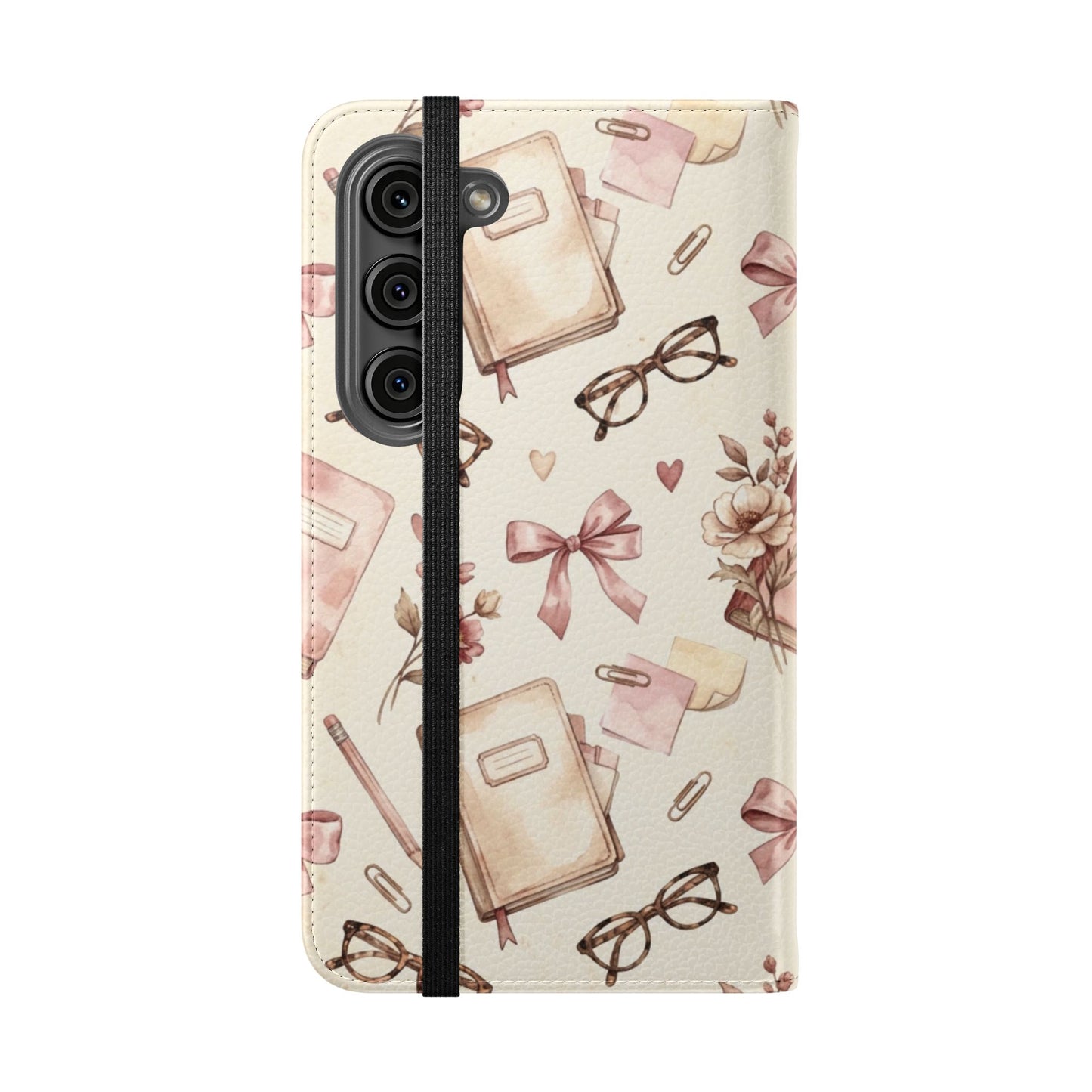 Vintage Tea & Books Flip Phone Case
