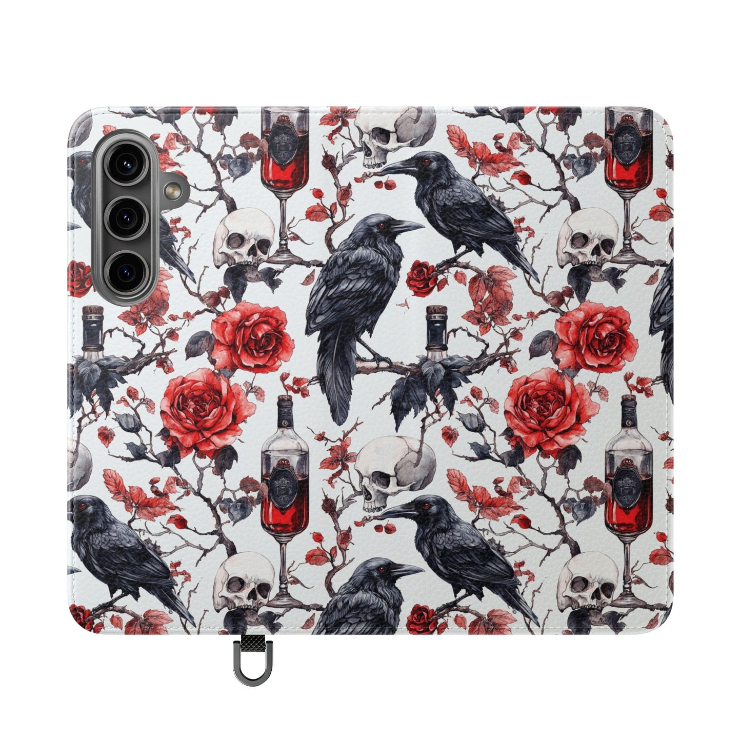 Gothic Raven & Rose Flip Phone Case