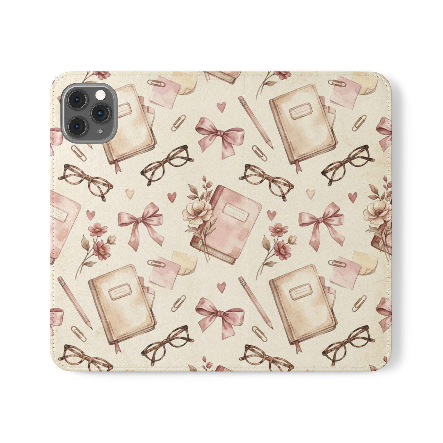 Vintage Tea & Books Flip Phone Case