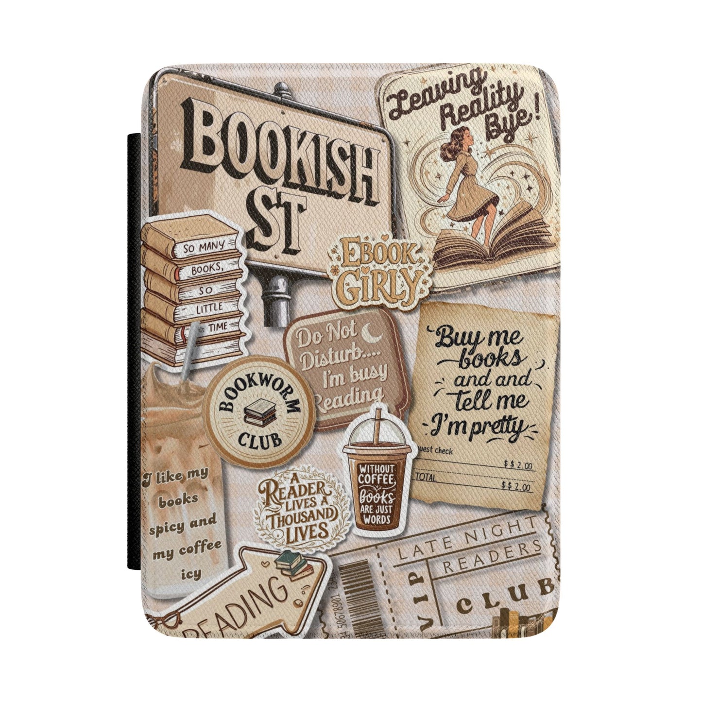 Bookish Kindle Case — Vintage Book Lover E-Reader Cover