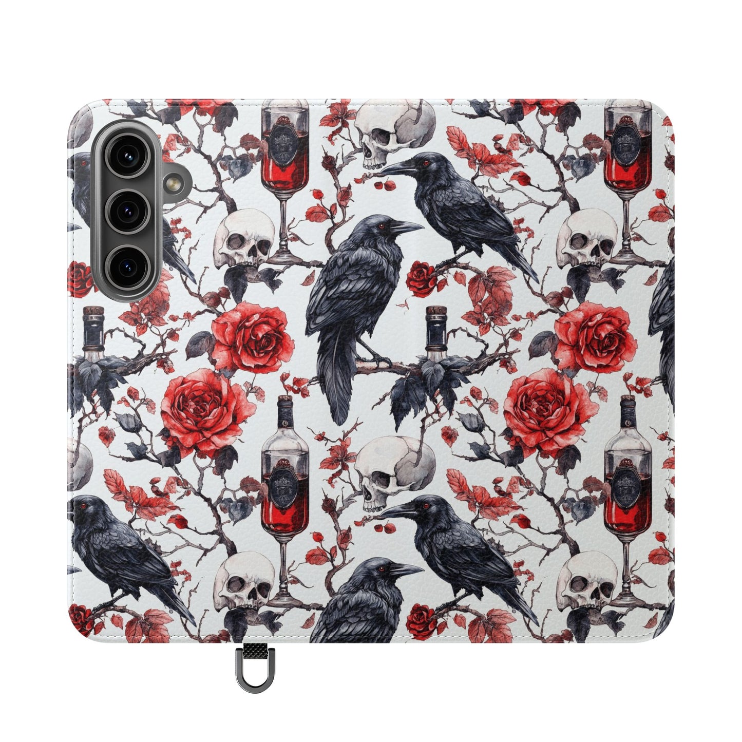 Gothic Raven & Rose Flip Phone Case