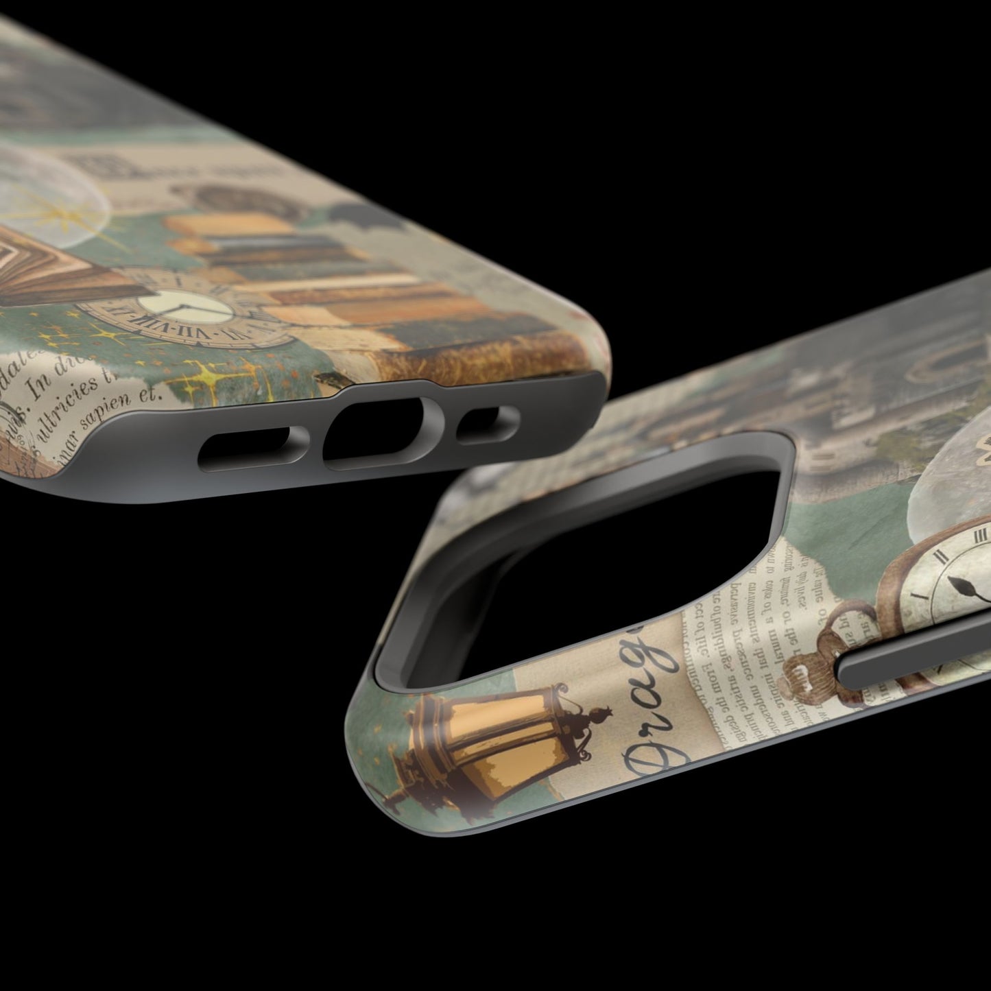 Magical Library Phone Case — Magnetic Impact-Resistant Cover with Castle & Books Collage