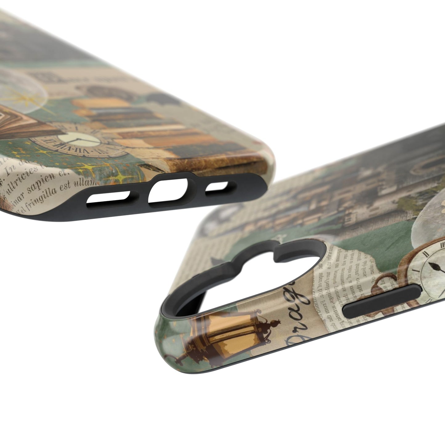 Magical Library Phone Case — Magnetic Impact-Resistant Cover with Castle & Books Collage