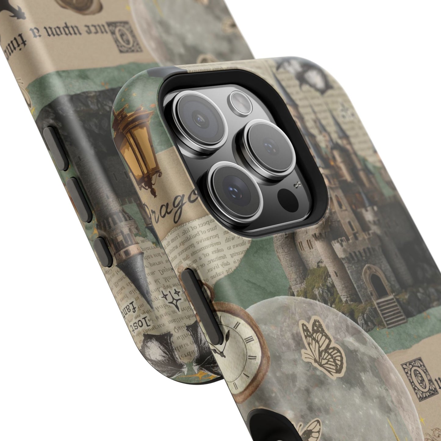 Magical Library Phone Case — Magnetic Impact-Resistant Cover with Castle & Books Collage