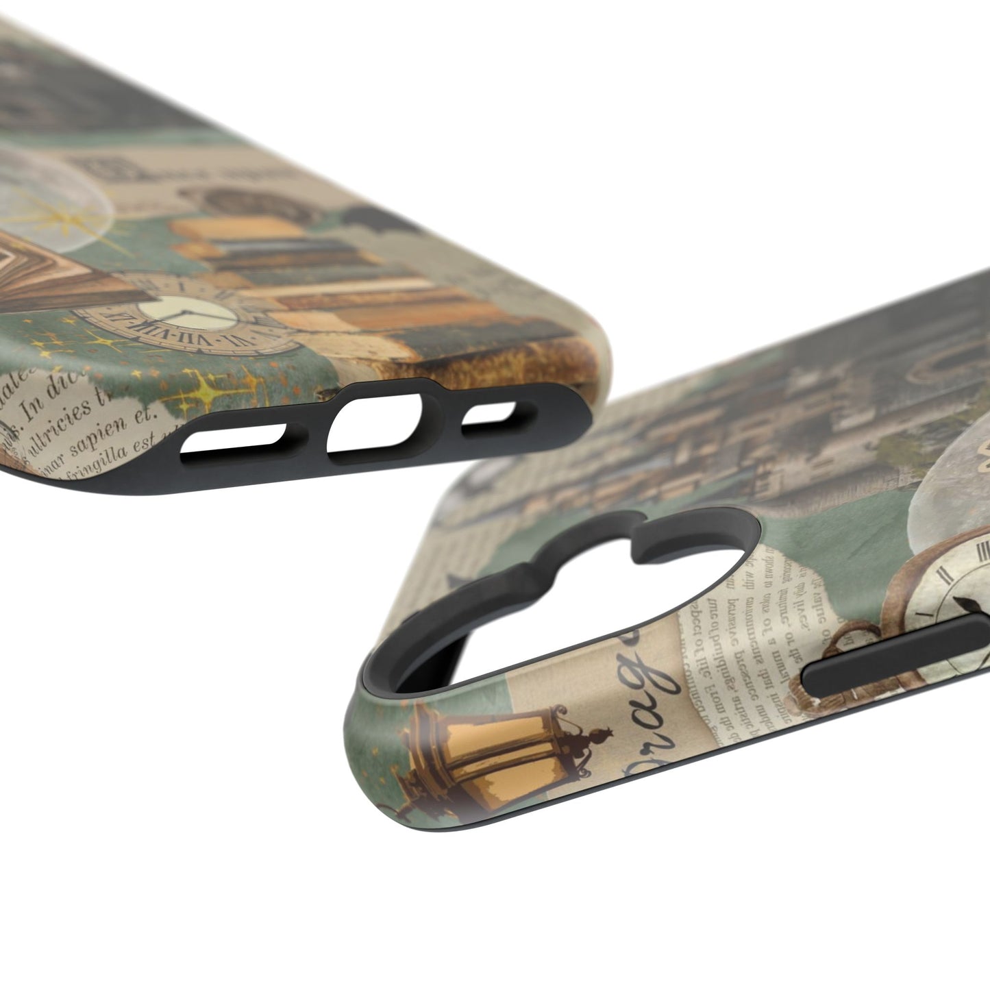 Magical Library Phone Case — Magnetic Impact-Resistant Cover with Castle & Books Collage