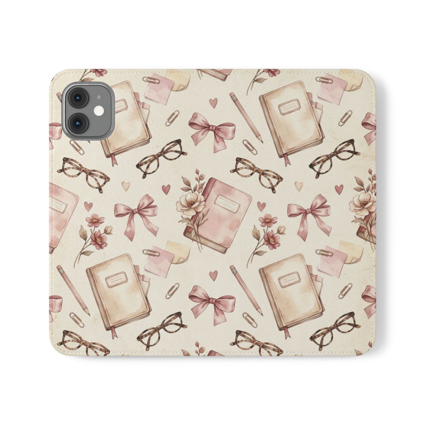 Vintage Tea & Books Flip Phone Case