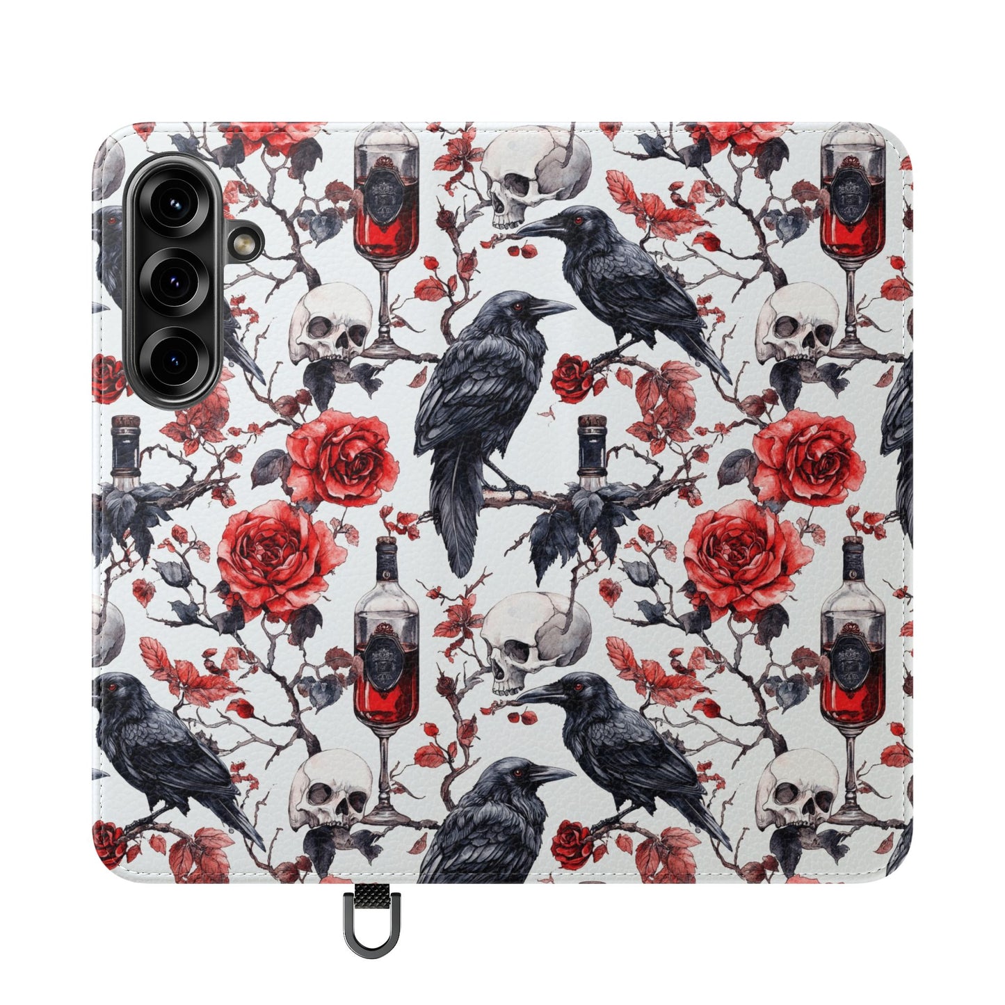 Gothic Raven & Rose Flip Phone Case
