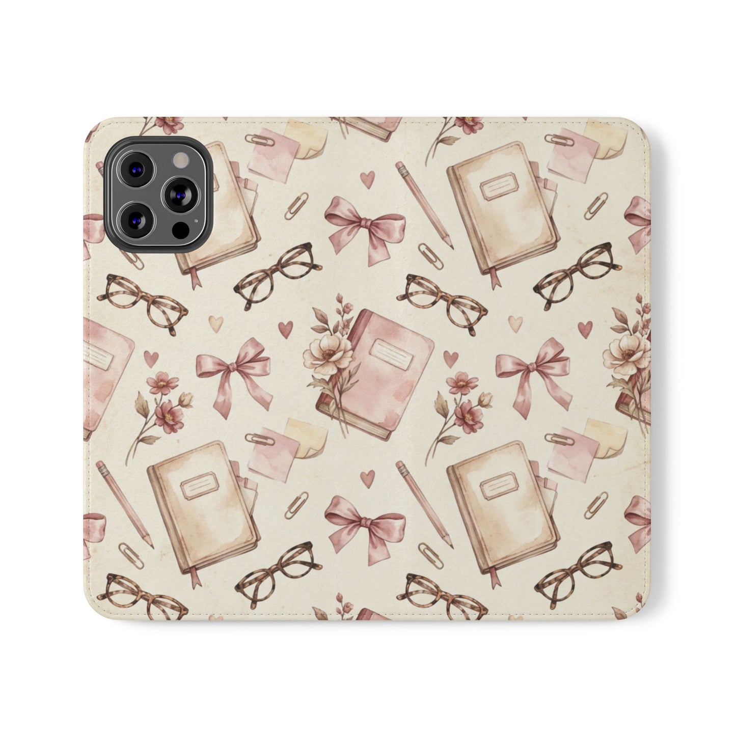 Vintage Tea & Books Flip Phone Case