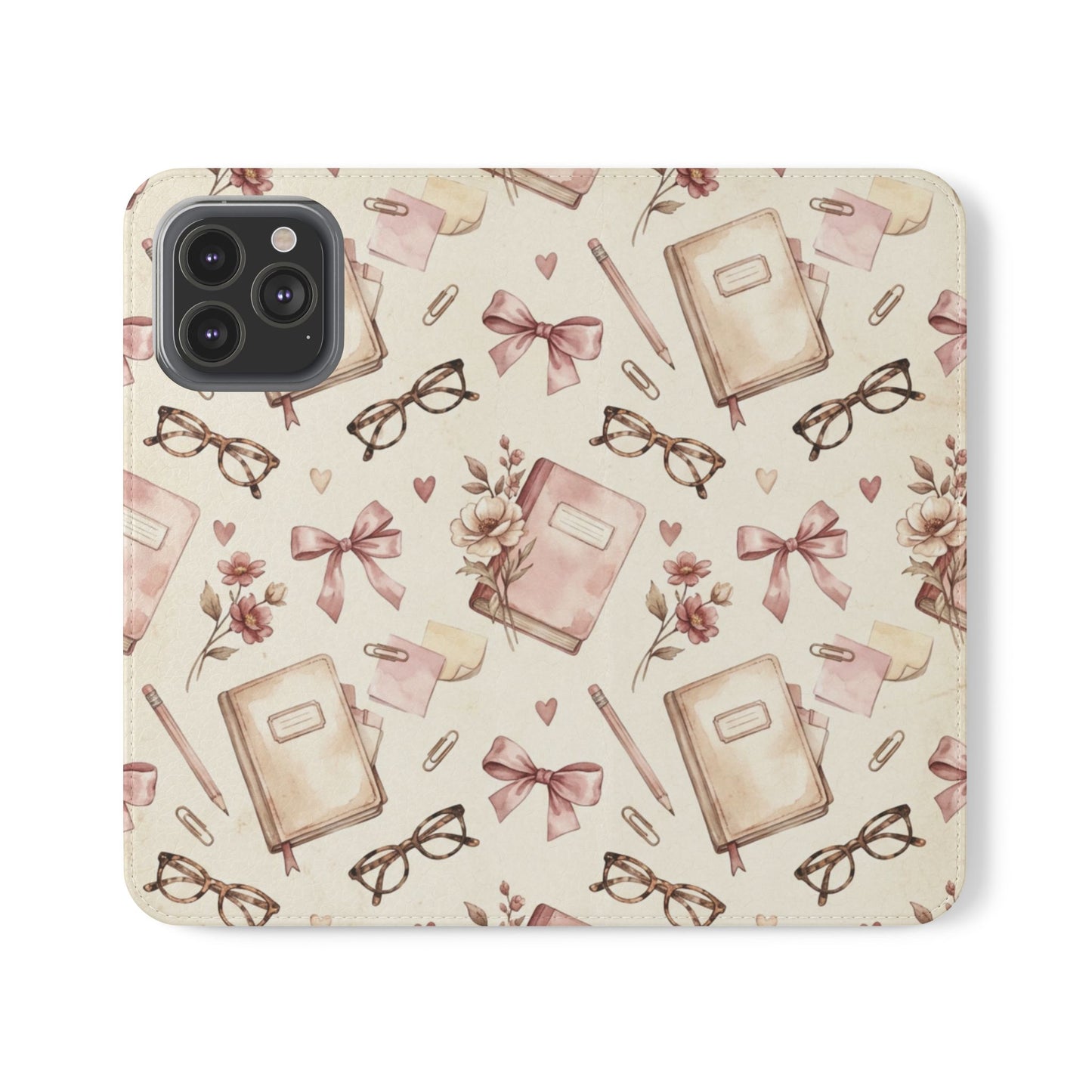 Vintage Tea & Books Flip Phone Case