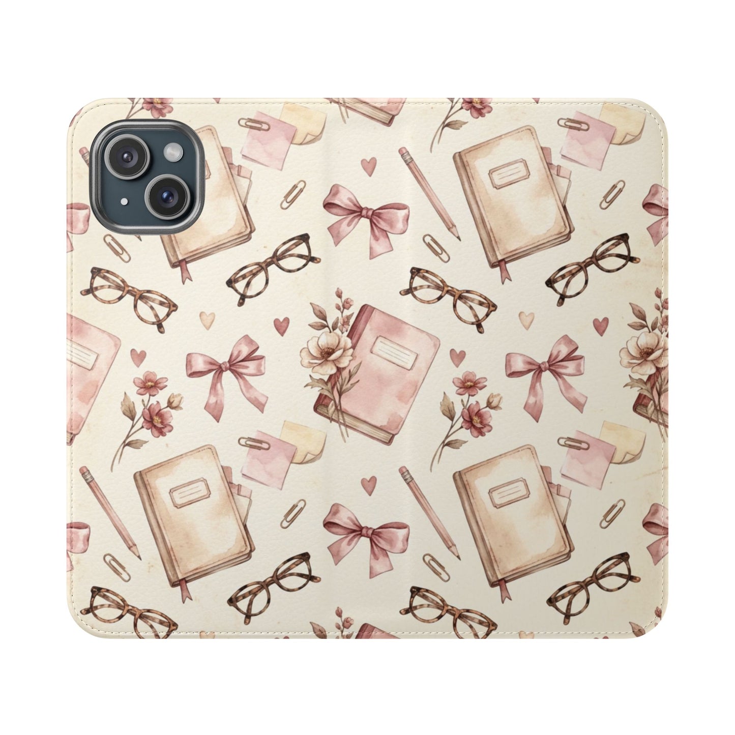 Vintage Tea & Books Flip Phone Case