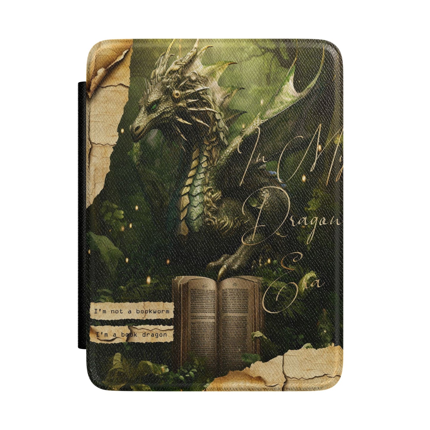 Dragon Bookcase Kindle Case — Fantasy Dragon Protector E-Reader Cover