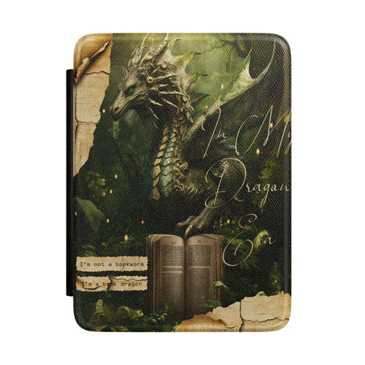 Dragon Bookcase Kindle Case — Fantasy Dragon Protector E-Reader Cover