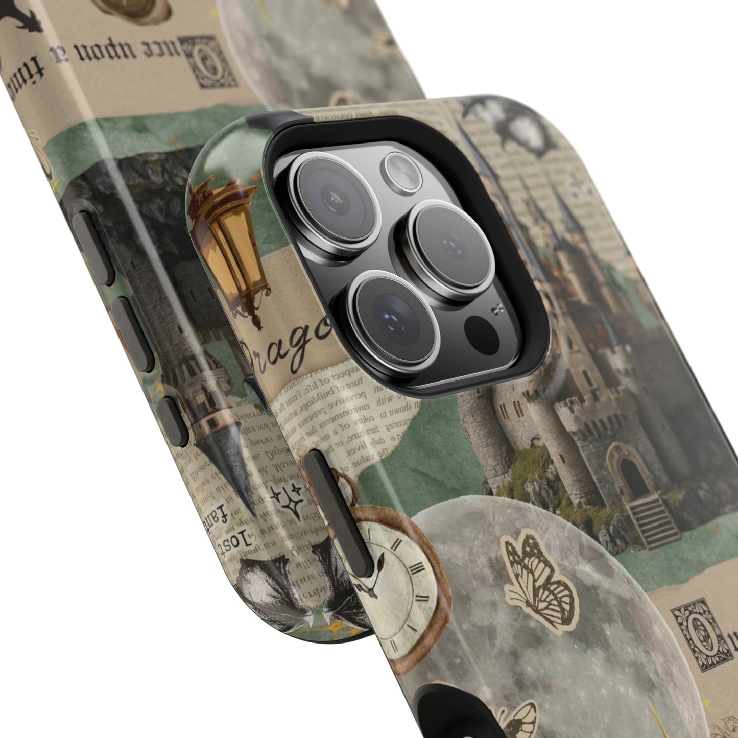 Magical Library Phone Case — Magnetic Impact-Resistant Cover with Castle & Books Collage