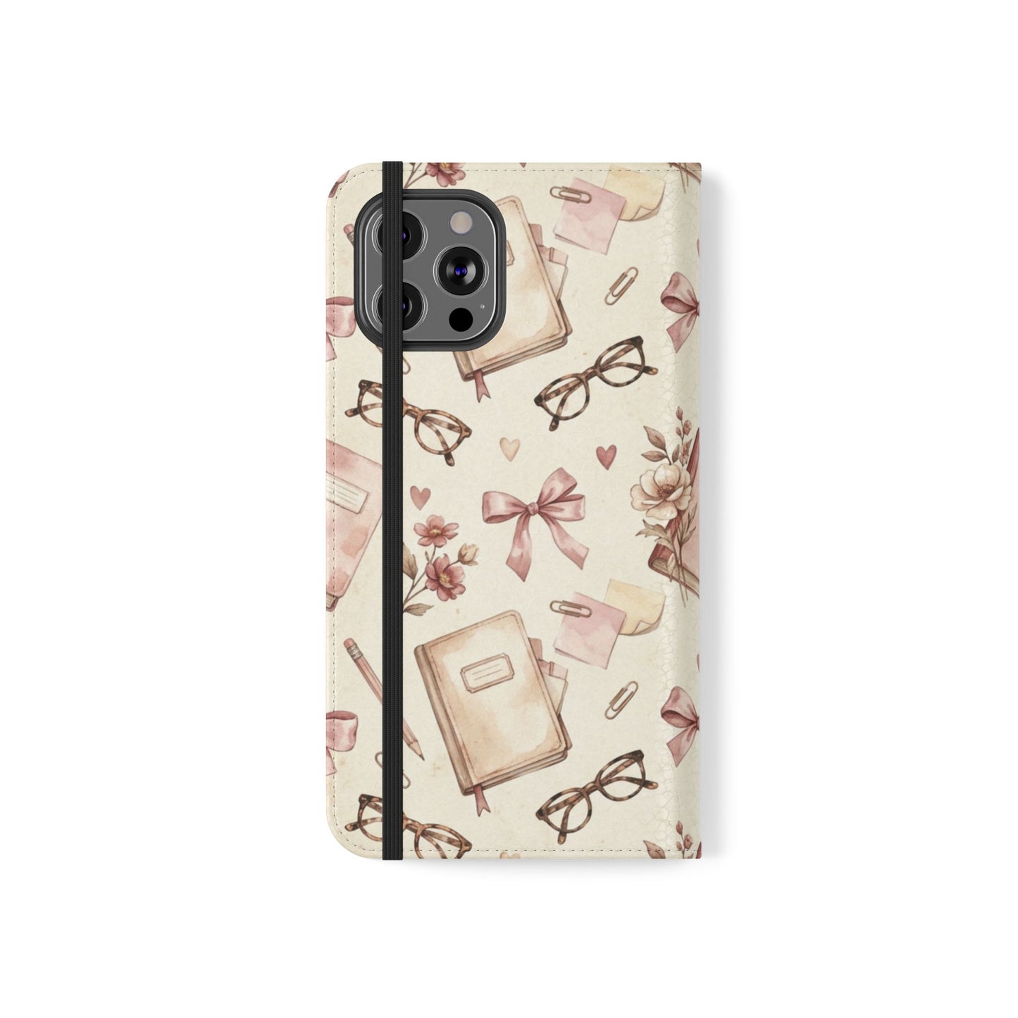 Vintage Tea & Books Flip Phone Case