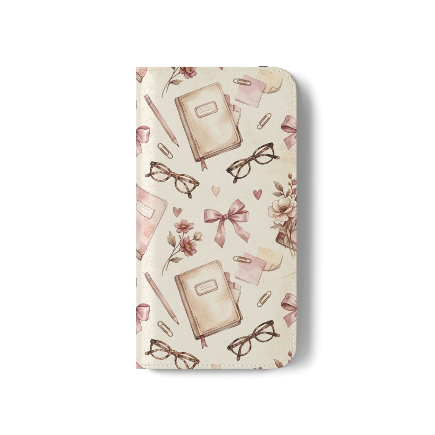 Vintage Tea & Books Flip Phone Case