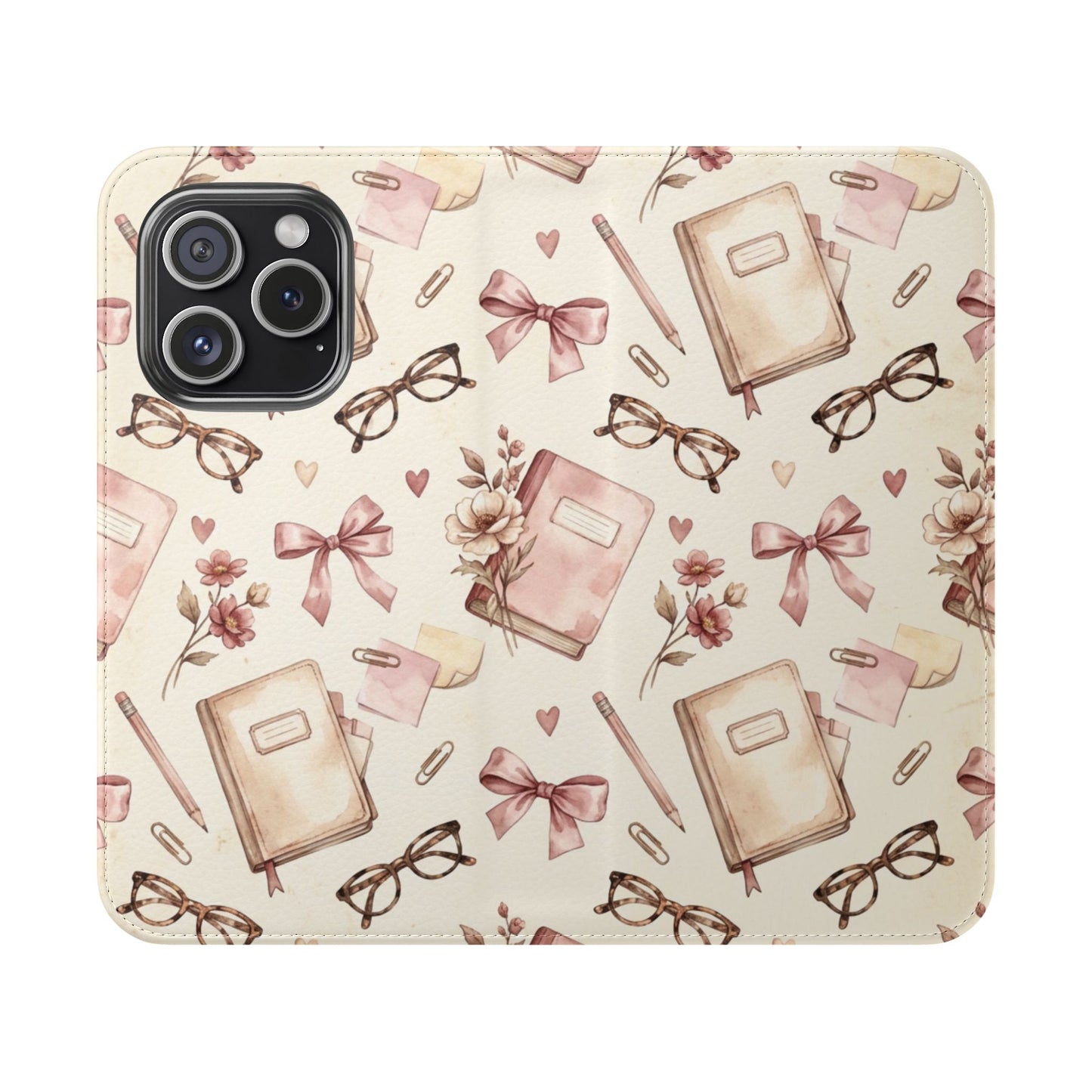 Vintage Tea & Books Flip Phone Case