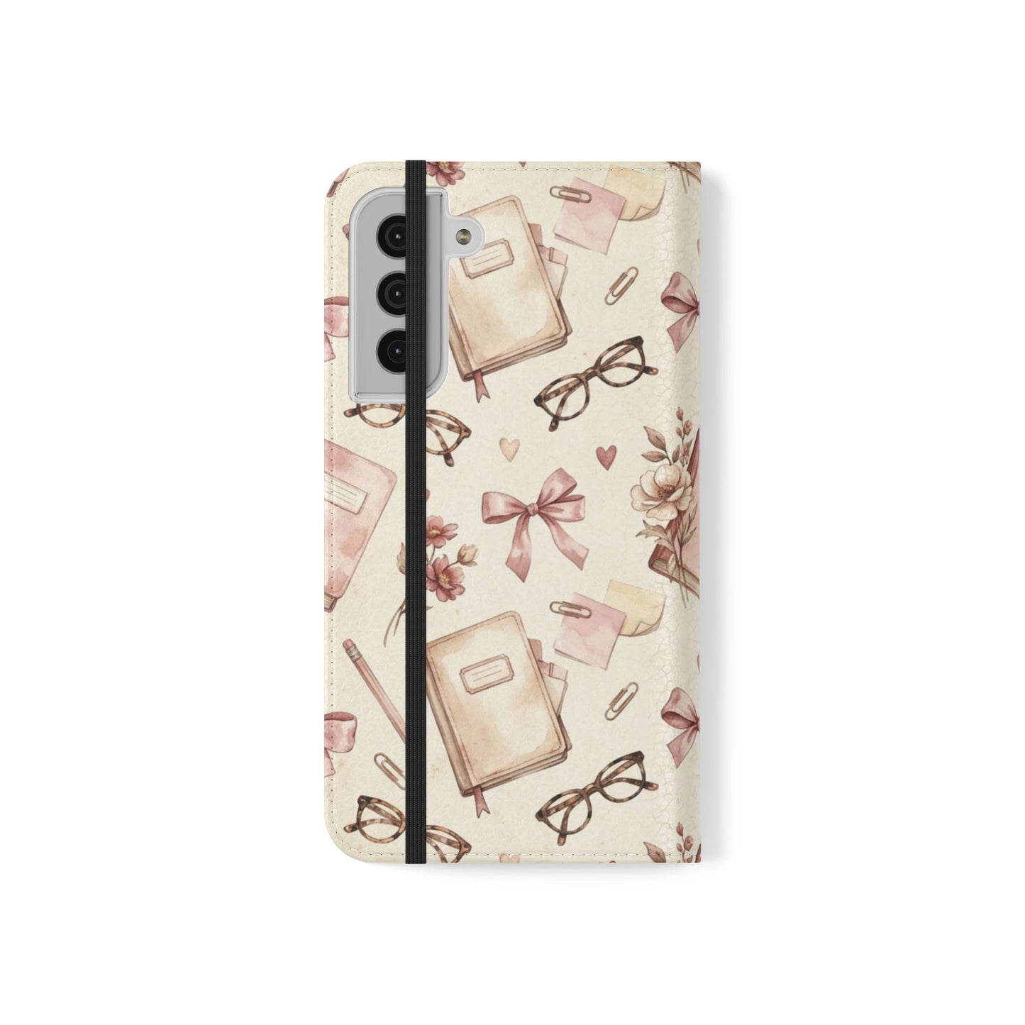 Vintage Tea & Books Flip Phone Case